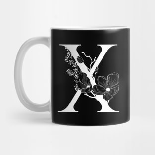 Letter X Monogram - Floral Initial Mug